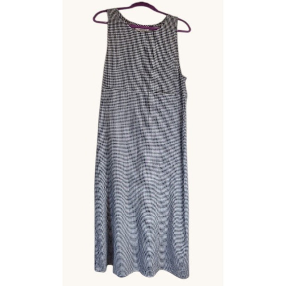 Casual Corner Annex Black White Gingham Check Midi Dress Sleeveless Vintage 10‎